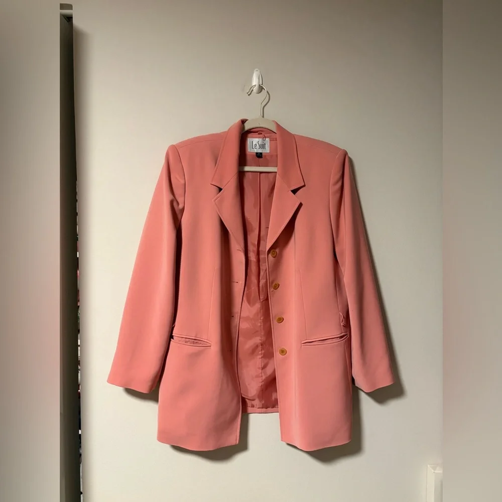 Le Suit Vintage Pink Blazer Jacket 16 - Picture 1 of 6
